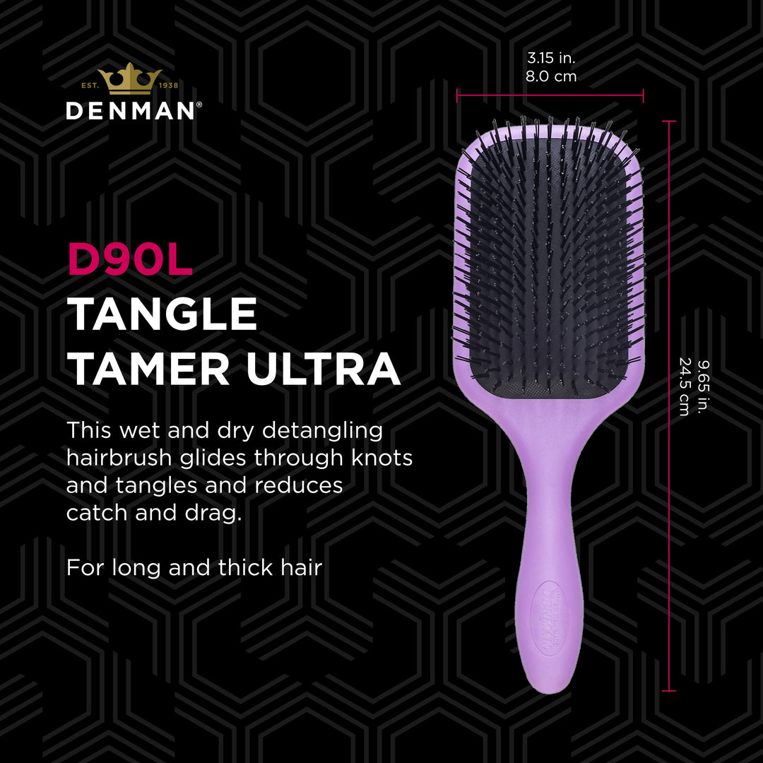 Denman D90L Tangel Tamer Ultra, violett, Entwirrungsbürste, Paddlebürste, 118 g