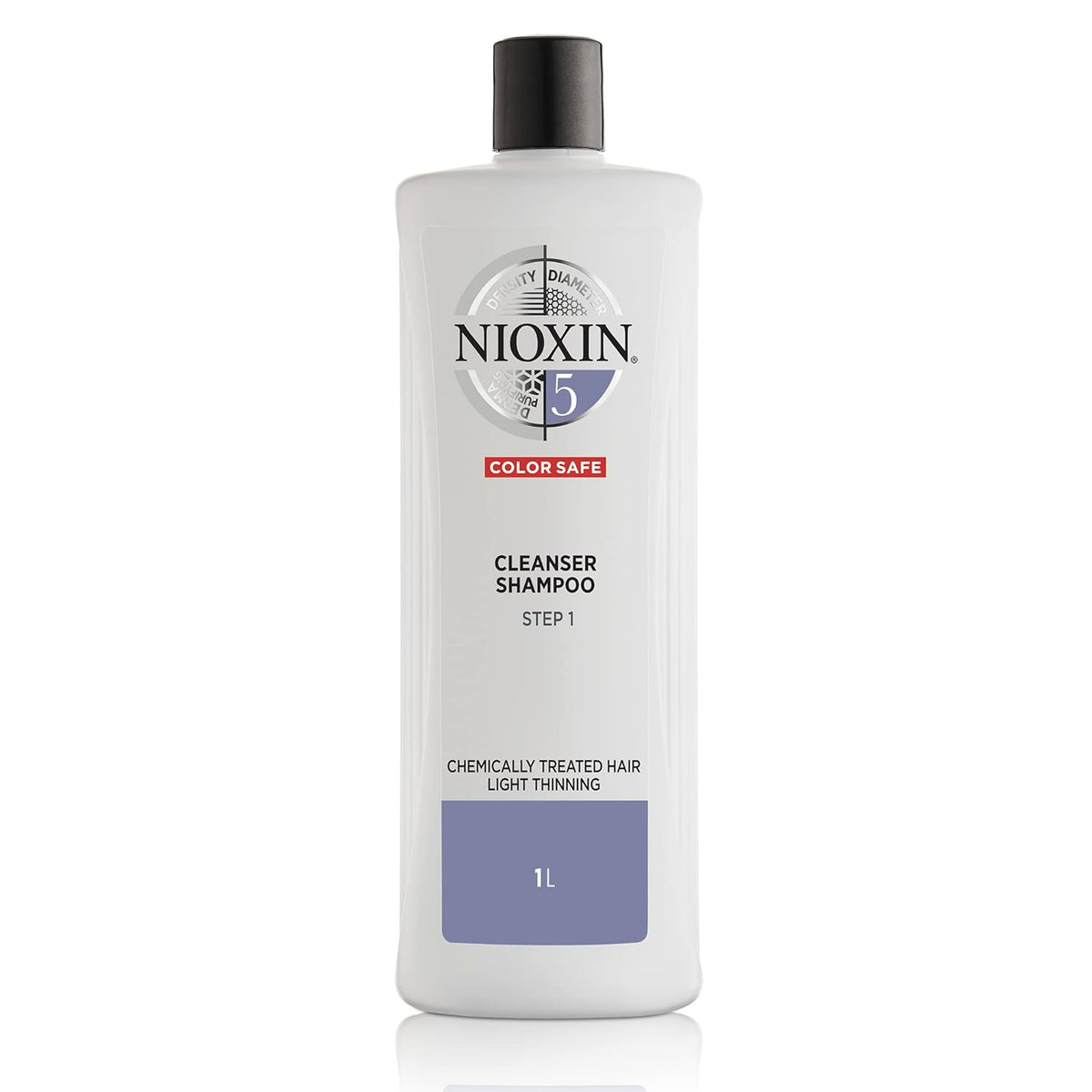 NIOXIN System 5 Cleanser Shampoo (1 L) – Shampoo gegen Haarausfall für chemisch behandeltes, dezent dünner werdendes Haar – Tiefenreinigungsshampoo zur Haarverdichtung (8005610495194)